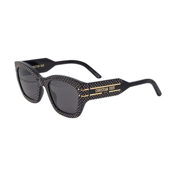 DIOR SUNGLASSES Elegant Black and Gold Studded 100% authentic NEW - Picture 7 of 10
